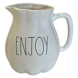 NEW Rae Dunn ENJOY Pumpkin Shape Pitcher